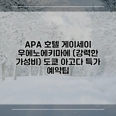 APA 호텔 게이세이 우에노에키마에 (강력한 가성비) 도쿄 아고다 특가 예약팁