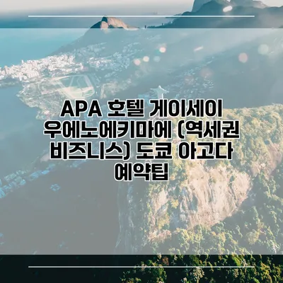APA 호텔 게이세이 우에노에키마에 (역세권 비즈니스) 도쿄 아고다 예약팁