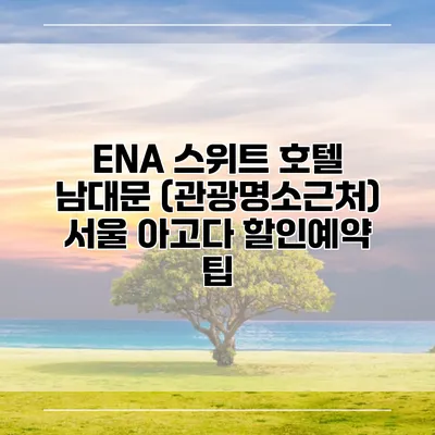 ENA 스위트 호텔 남대문 (관광명소근처) 서울 아고다 할인예약 팁
