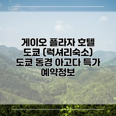 게이오 플라자 호텔 도쿄 (럭셔리숙소) 도쿄 동경 아고다 특가 예약정보