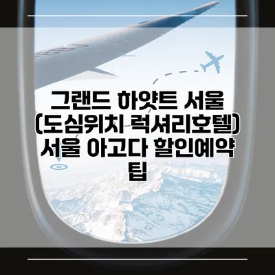 그랜드 하얏트 서울 (도심위치 럭셔리호텔) 서울 아고다 할인예약 팁