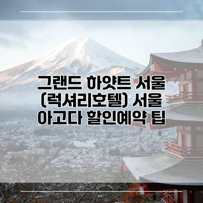 그랜드 하얏트 서울 (럭셔리호텔) 서울 아고다 할인예약 팁