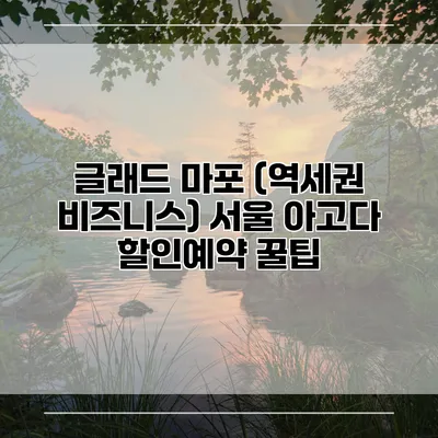 글래드 마포 (역세권 비즈니스) 서울 아고다 할인예약 꿀팁