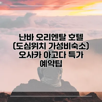 난바 오리엔탈 호텔 (도심위치 가성비숙소) 오사카 아고다 특가 예약팁