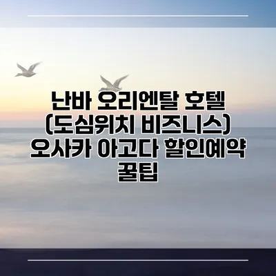 난바 오리엔탈 호텔 (도심위치 비즈니스) 오사카 아고다 할인예약 꿀팁