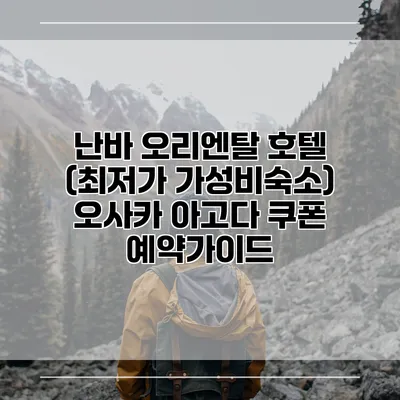 난바 오리엔탈 호텔 (최저가 가성비숙소) 오사카 아고다 쿠폰 예약가이드