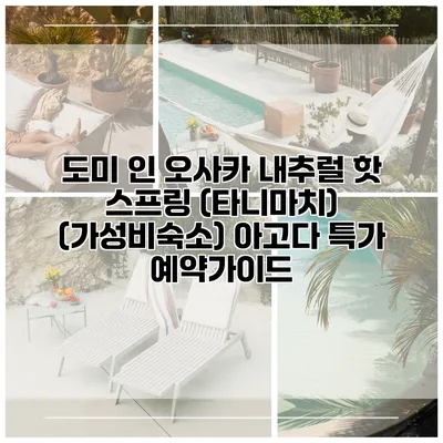 도미 인 오사카 내추럴 핫 스프링 (타니마치) (가성비숙소) 아고다 특가 예약가이드