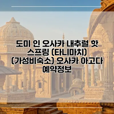 도미 인 오사카 내추럴 핫 스프링 (타니마치) (가성비숙소) 오사카 아고다 예약정보