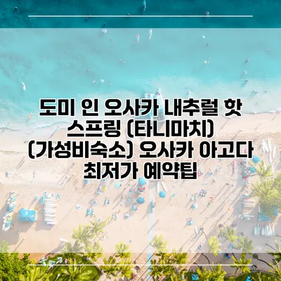 도미 인 오사카 내추럴 핫 스프링 (타니마치) (가성비숙소) 오사카 아고다 최저가 예약팁