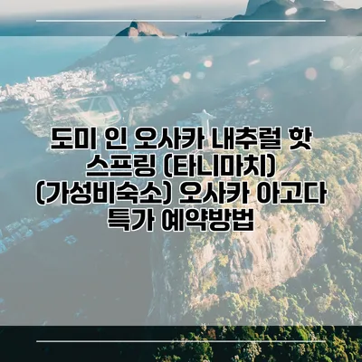 도미 인 오사카 내추럴 핫 스프링 (타니마치) (가성비숙소) 오사카 아고다 특가 예약방법