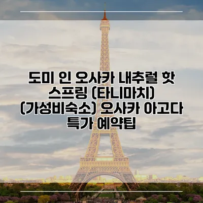 도미 인 오사카 내추럴 핫 스프링 (타니마치) (가성비숙소) 오사카 아고다 특가 예약팁