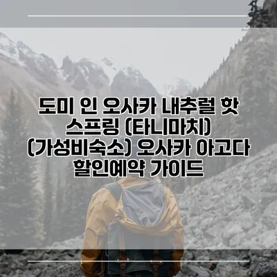 도미 인 오사카 내추럴 핫 스프링 (타니마치) (가성비숙소) 오사카 아고다 할인예약 가이드