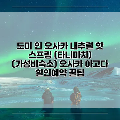 도미 인 오사카 내추럴 핫 스프링 (타니마치) (가성비숙소) 오사카 아고다 할인예약 꿀팁