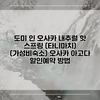 도미 인 오사카 내추럴 핫 스프링 (타니마치) (가성비숙소) 오사카 아고다 할인예약 방법