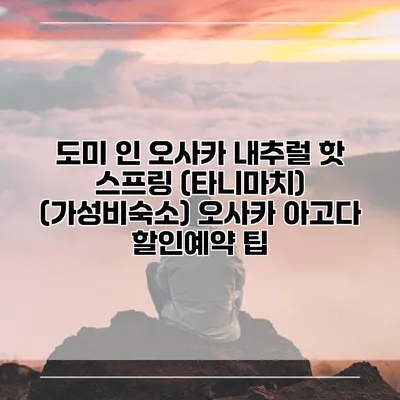 도미 인 오사카 내추럴 핫 스프링 (타니마치) (가성비숙소) 오사카 아고다 할인예약 팁