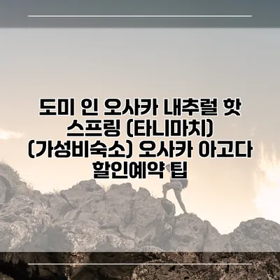 도미 인 오사카 내추럴 핫 스프링 (타니마치) (가성비숙소) 오사카 아고다 할인예약 팁