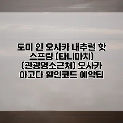 도미 인 오사카 내추럴 핫 스프링 (타니마치) (관광명소근처) 오사카 아고다 할인코드 예약팁