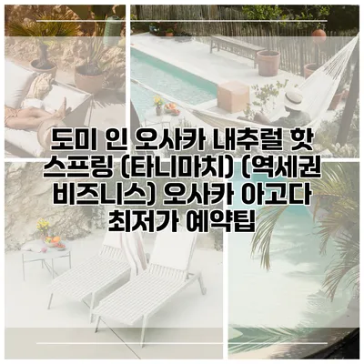 도미 인 오사카 내추럴 핫 스프링 (타니마치) (역세권 비즈니스) 오사카 아고다 최저가 예약팁