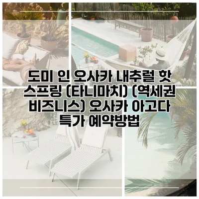 도미 인 오사카 내추럴 핫 스프링 (타니마치) (역세권 비즈니스) 오사카 아고다 특가 예약방법