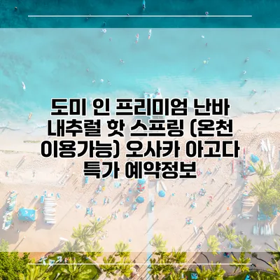 도미 인 프리미엄 난바 내추럴 핫 스프링 (온천 이용가능) 오사카 아고다 특가 예약정보
