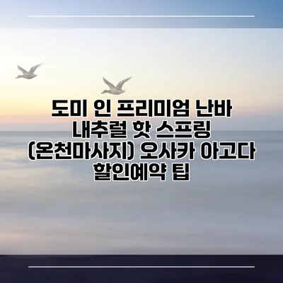 도미 인 프리미엄 난바 내추럴 핫 스프링 (온천마사지) 오사카 아고다 할인예약 팁