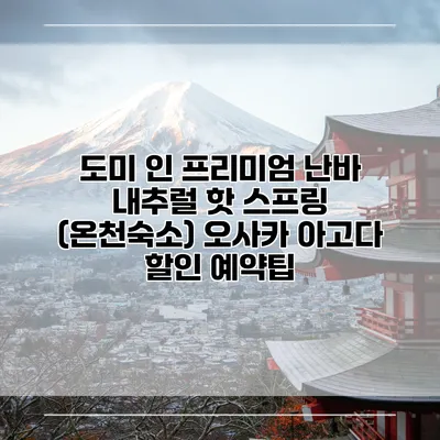 도미 인 프리미엄 난바 내추럴 핫 스프링 (온천숙소) 오사카 아고다 할인 예약팁