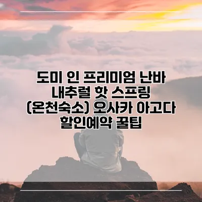 도미 인 프리미엄 난바 내추럴 핫 스프링 (온천숙소) 오사카 아고다 할인예약 꿀팁