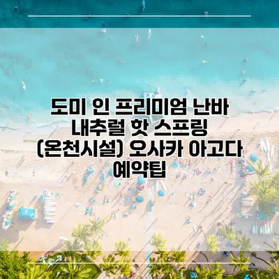 도미 인 프리미엄 난바 내추럴 핫 스프링 (온천시설) 오사카 아고다 예약팁