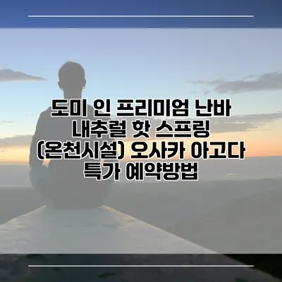 도미 인 프리미엄 난바 내추럴 핫 스프링 (온천시설) 오사카 아고다 특가 예약방법