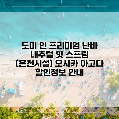 도미 인 프리미엄 난바 내추럴 핫 스프링 (온천시설) 오사카 아고다 할인정보 안내