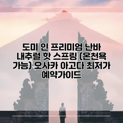 도미 인 프리미엄 난바 내추럴 핫 스프링 (온천욕 가능) 오사카 아고다 최저가 예약가이드