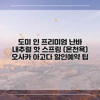 도미 인 프리미엄 난바 내추럴 핫 스프링 (온천욕) 오사카 아고다 할인예약 팁