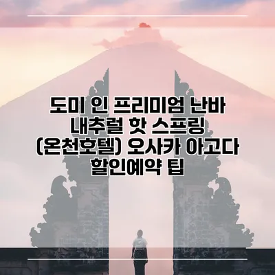 도미 인 프리미엄 난바 내추럴 핫 스프링 (온천호텔) 오사카 아고다 할인예약 팁