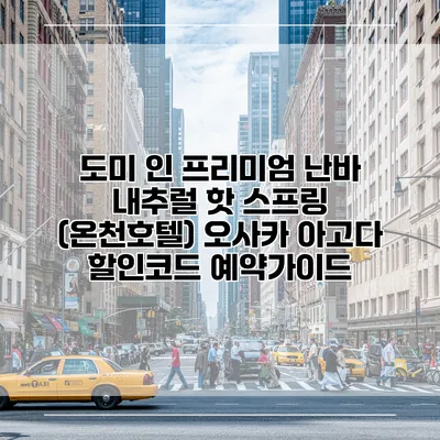 도미 인 프리미엄 난바 내추럴 핫 스프링 (온천호텔) 오사카 아고다 할인코드 예약가이드