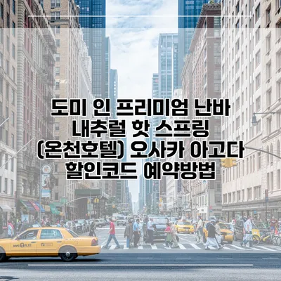 도미 인 프리미엄 난바 내추럴 핫 스프링 (온천호텔) 오사카 아고다 할인코드 예약방법