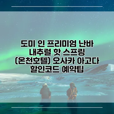 도미 인 프리미엄 난바 내추럴 핫 스프링 (온천호텔) 오사카 아고다 할인코드 예약팁
