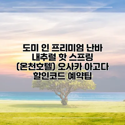 도미 인 프리미엄 난바 내추럴 핫 스프링 (온천호텔) 오사카 아고다 할인코드 예약팁