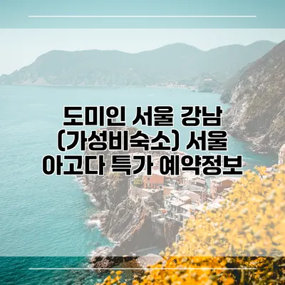 도미인 서울 강남 (가성비숙소) 서울 아고다 특가 예약정보