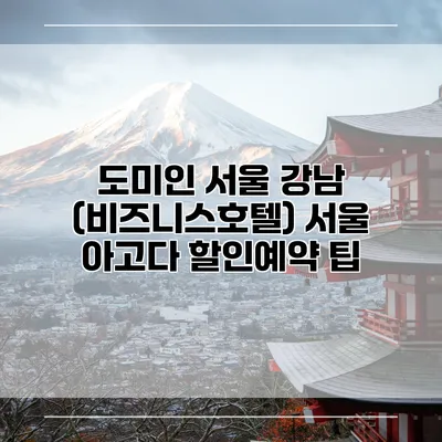 도미인 서울 강남 (비즈니스호텔) 서울 아고다 할인예약 팁
