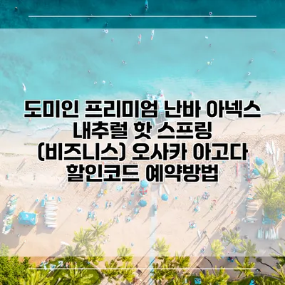 도미인 프리미엄 난바 아넥스 내추럴 핫 스프링 (비즈니스) 오사카 아고다 할인코드 예약방법