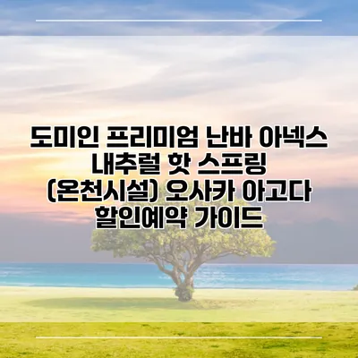 도미인 프리미엄 난바 아넥스 내추럴 핫 스프링 (온천시설) 오사카 아고다 할인예약 가이드