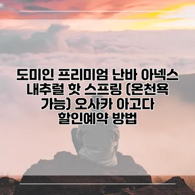 도미인 프리미엄 난바 아넥스 내추럴 핫 스프링 (온천욕 가능) 오사카 아고다 할인예약 방법