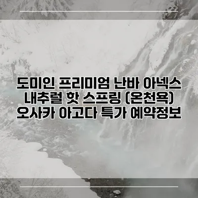 도미인 프리미엄 난바 아넥스 내추럴 핫 스프링 (온천욕) 오사카 아고다 특가 예약정보