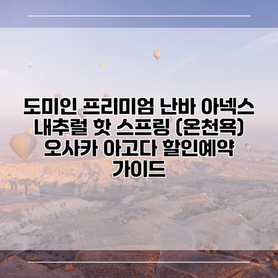 도미인 프리미엄 난바 아넥스 내추럴 핫 스프링 (온천욕) 오사카 아고다 할인예약 가이드