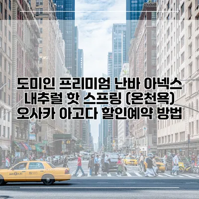 도미인 프리미엄 난바 아넥스 내추럴 핫 스프링 (온천욕) 오사카 아고다 할인예약 방법