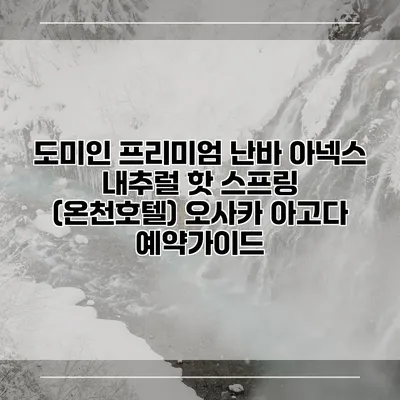 도미인 프리미엄 난바 아넥스 내추럴 핫 스프링 (온천호텔) 오사카 아고다 예약가이드