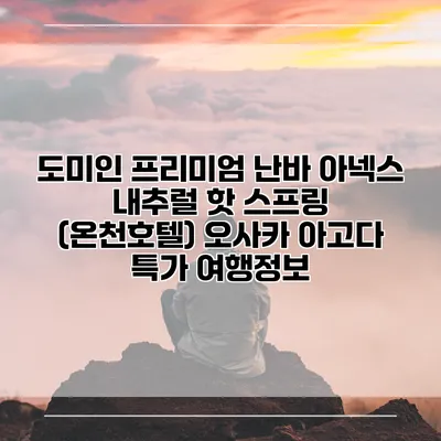 도미인 프리미엄 난바 아넥스 내추럴 핫 스프링 (온천호텔) 오사카 아고다 특가 여행정보