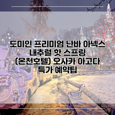 도미인 프리미엄 난바 아넥스 내추럴 핫 스프링 (온천호텔) 오사카 아고다 특가 예약팁