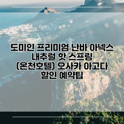 도미인 프리미엄 난바 아넥스 내추럴 핫 스프링 (온천호텔) 오사카 아고다 할인 예약팁