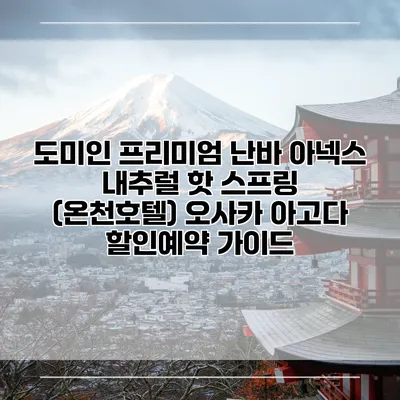 도미인 프리미엄 난바 아넥스 내추럴 핫 스프링 (온천호텔) 오사카 아고다 할인예약 가이드